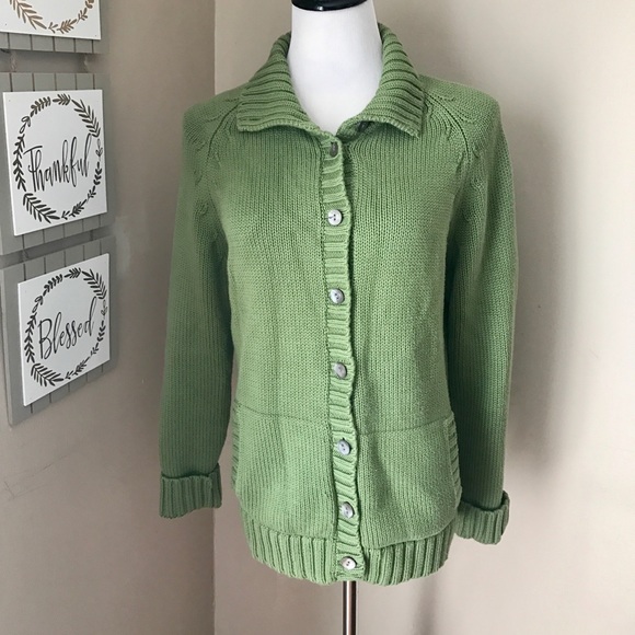 Lands' End Sweaters - 🎉Lands End Women's Green Cardigan Sweater size L